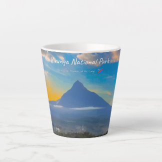 Caneca De Café Latte Parque Nacional Virunga, RD Congo - Pequeno Vulcão