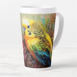 Caneca De Café Latte Parquito com Paisley e Flores