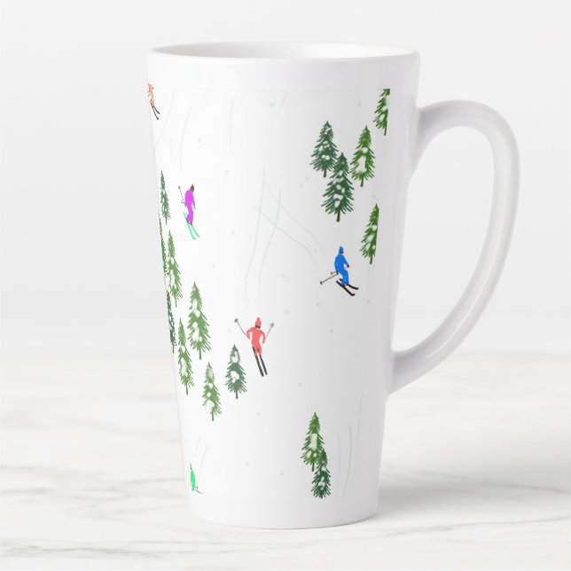 Caneca De Café Latte Partido Freeride Alpino Skiers Skiing (Direita)