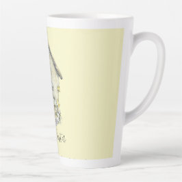 Caneca De Café Latte Páscoa de Ovos de Birdhouse com Aquarela
