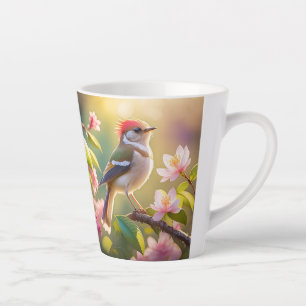 Caneca De Café Latte Pássaro Fantasia do Warblay Chested Buff