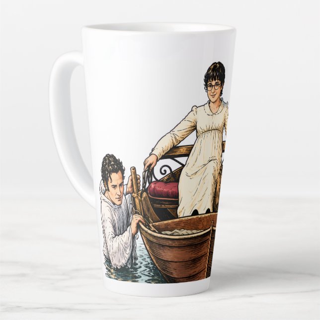 Caneca De Café Latte Passeio de barco final de Mary Bennet (Ângulo esquerdo)
