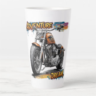 Caneca De Café Latte Passeio dos Sonhos de Aventura – Motocicleta Chopp
