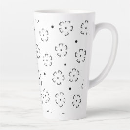 Caneca De Café Latte Pasta de Aniversário Floral Personalizada