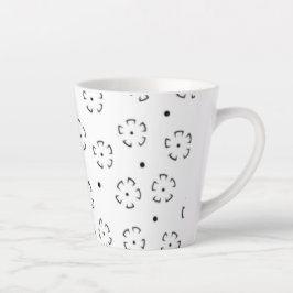 Caneca De Café Latte Pasta de Aniversário Floral Personalizada