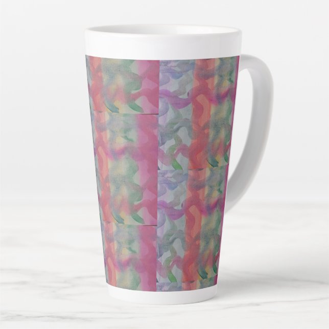 Caneca De Café Latte Pastel Abstrato Art (Ângulo direito)