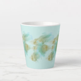 Caneca De Café Latte "Pastel Green Latte Mug - Elegante Desenho Minimal