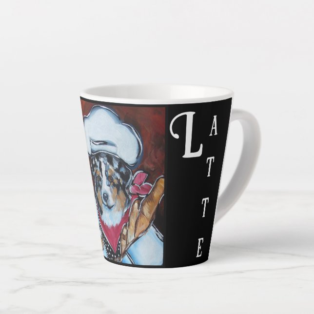 CANECA DE CAFÉ LATTE PASTOR AUSTRALIANO  (Ângulo direito)