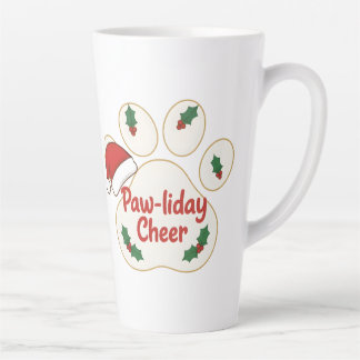 Caneca De Café Latte Pata de Animal de Natal Adorável