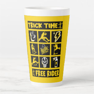 Caneca De Café Latte Patinete de truques de estilo livre