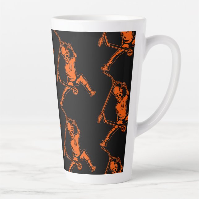Caneca De Café Latte Patinetes de truques de estilo livre (Direita)