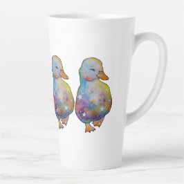 Caneca De Café Latte Pato chamado Arco-íris
