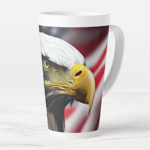 Caneca De Café Latte Patriótico/Águia/Americano/EUA