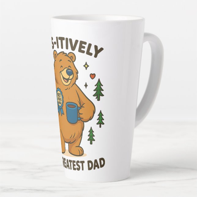 Caneca De Café Latte Paws - o maior urso do Pai (Ângulo direito)
