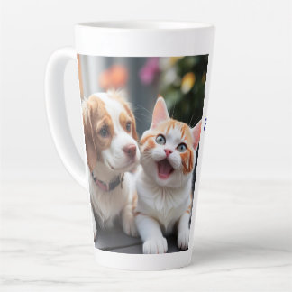Caneca De Café Latte Pawsitivamente Puro Pet Latte Mug Design.