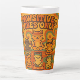 Caneca De Café Latte Pawsitive Vibes Only