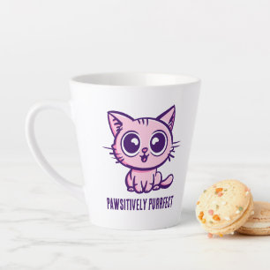 Caneca De Café Latte Pawsitively Purfect, linda Ganga Kitten