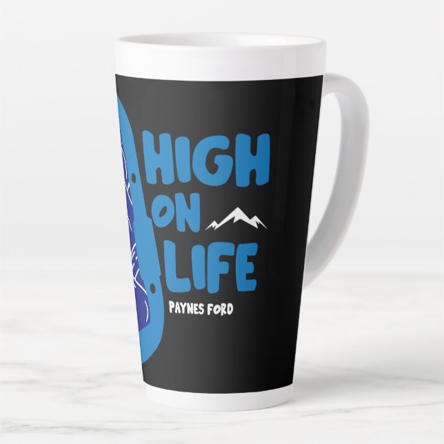 Caneca De Café Latte Paynes Ford Alpinismo Nova Zelândia (Ângulo direito)