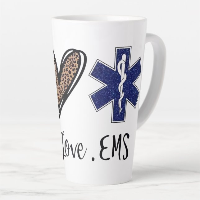 Caneca De Café Latte Paz - Amor - EMS (Ângulo direito)