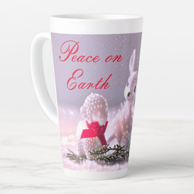 Caneca De Café Latte Paz na Terra Latte Mug (Ângulo esquerdo)