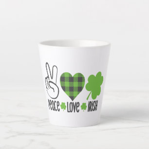 Caneca De Café Latte Peace Love Irish-60682