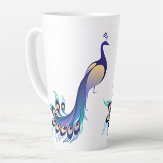 Caneca De Café Latte Peacock Design Art Latte Mug