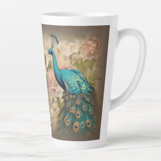 Caneca De Café Latte Peacock (matching journal available) (Direita)
