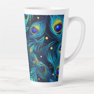 Caneca De Café Latte Peacock Pride