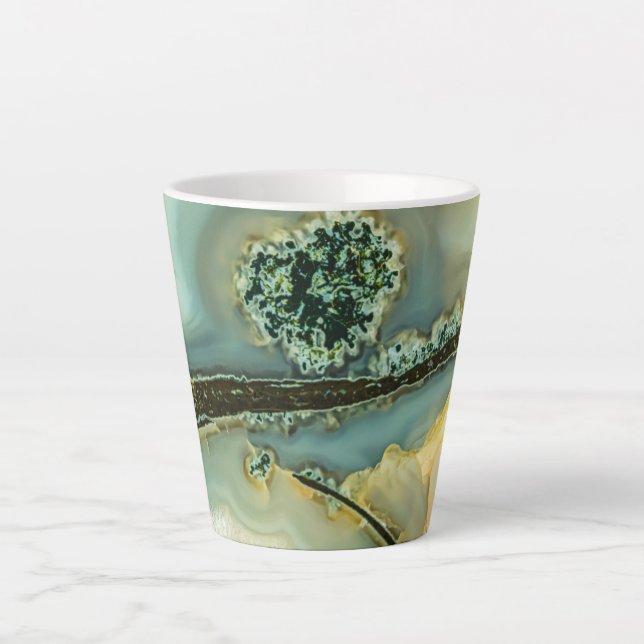 Caneca De Café Latte pedra dentro a semirprecioso (Frente)