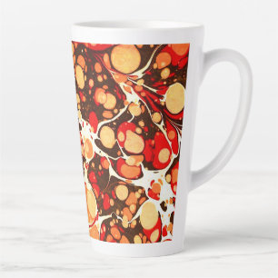 Caneca De Café Latte Pedras de abstrato de laranja-acastanhada, de cor