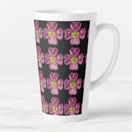 Caneca De Café Latte pedras de flores