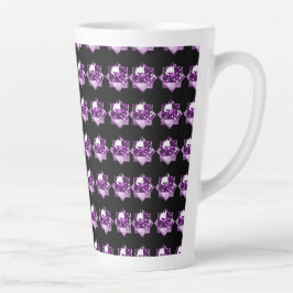 Caneca De Café Latte pedras preciosas roxas