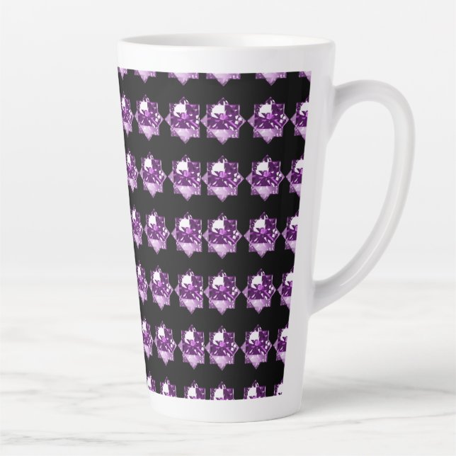 Caneca De Café Latte pedras preciosas roxas (Direita)