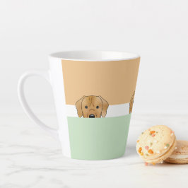 Caneca De Café Latte "Peek a Boo" Cachorro Ridgeback |