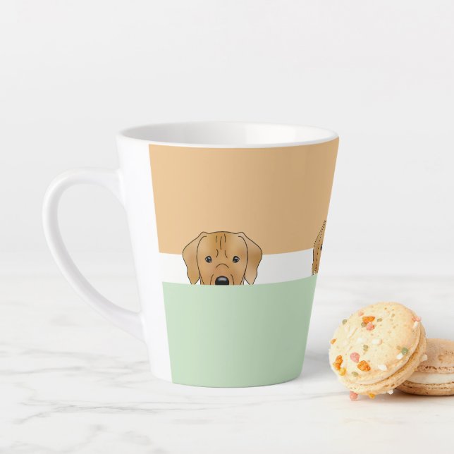 Caneca De Café Latte "Peek a Boo" Cachorro Ridgeback | (In Situ)
