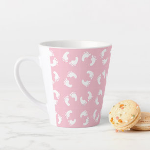 Caneca De Café Latte Pegadas De Bebês, Pé De Bebês, Passos De Pé, Passo