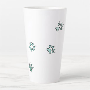 Caneca De Café Latte Pegadas de lobo