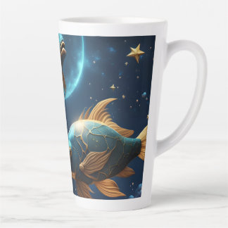 Caneca De Café Latte Peixes
