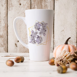 Caneca De Café Latte Peixes de Aquarela Astrologia Símbolo Zodiac | Mon