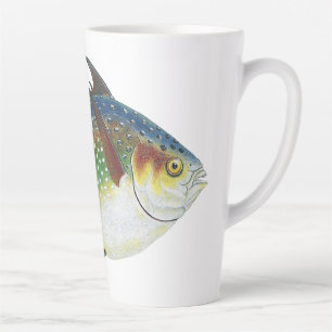 Caneca De Café Latte Peixes Tropicais Opaques, Animais Aquáticos Marinh
