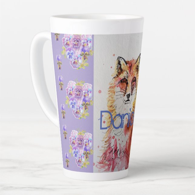 Caneca De Café Latte Pele Roxo Vermelho Cinto Púrpura Latão (Ângulo esquerdo)