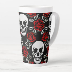Caneca De Café Latte Peles E Rosas góticos