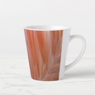 Caneca De Café Latte Penas de Flamingo em Tons de Rosa