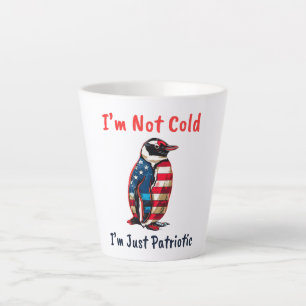 Caneca De Café Latte Penguin Flag America