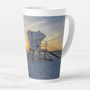 Caneca De Café Latte Pensacola Lifeguard Station Sunrise Latte Mug