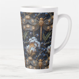 Caneca De Café Latte Pense Em Dragonfly Faux Embroiderando Latte Mug