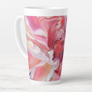 Caneca De Café Latte Peonies Floral Latte Mug