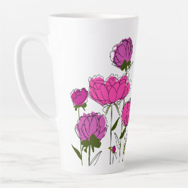 Caneca De Café Latte Peonies Latte Mug