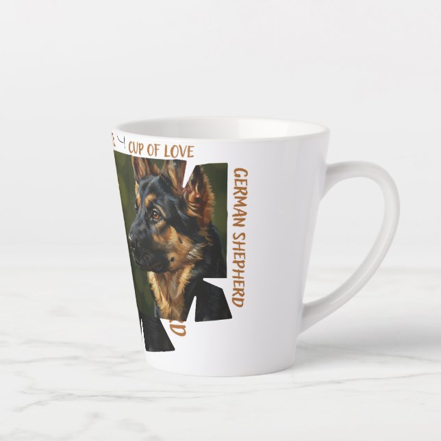 Caneca de Café Latte Pequena Amante de Cães "Copo  (Direita)