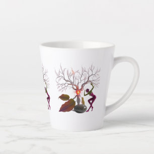 Caneca De Café Latte Pequena lata de 12 oz Artista de Árvore do Coraç
